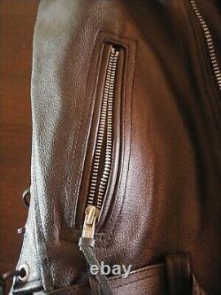 Mens Motorcycle Leather Jacket Size 42