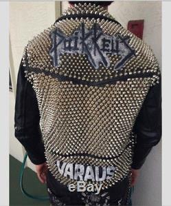 Mens Punk Studded Leather Jacket Size 38 Great Condition Free Shipping