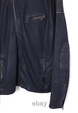 Mens RALPH LAUREN Black Label Motorcycle Biker Jacket Wax Denim Size 2XL