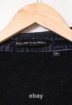 Mens RALPH LAUREN Black Label Motorcycle Biker Jacket Wax Denim Size 2XL