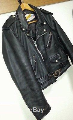Mens Schott Perfecto Size 40 Motocycle Jacket Black Leather Vintage 618