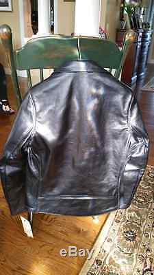 Mens Schott X Lucky Matte Leather Motorcycle Jacket S M