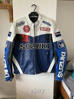 Mens Suzuki Leather Motorcycle Racing Jacket See Measurements