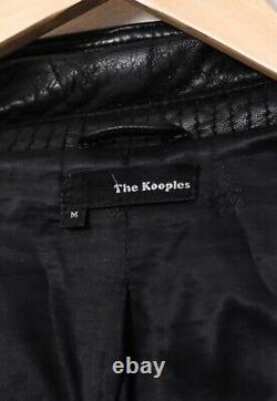 Mens THE KOOPLES Leather Biker Motorcycle Jacket Black Size M