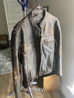 Mens Unik Leather Motorcycle Jacket Hardly Worn Size M