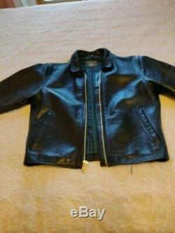 Mens VANSON Mercury Black Motorcycle Biker Heavy Leather Jacket Size 42