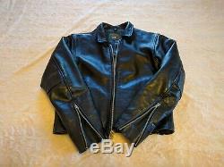 Mens VANSON Mercury Black Motorcycle Biker Heavy Leather Jacket Size 42