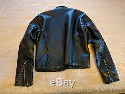 Mens VANSON Mercury Black Motorcycle Biker Heavy Leather Jacket Size 42