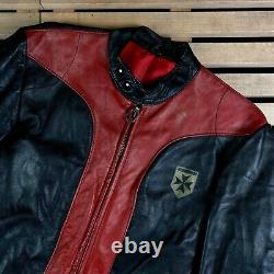 Mens Vintage German Harro Leather Motorcycle Jacket Size S 98