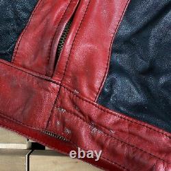 Mens Vintage German Harro Leather Motorcycle Jacket Size S 98