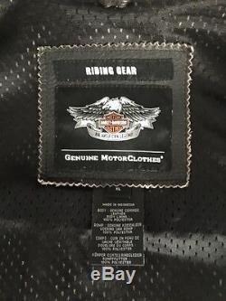 Mens XL Harley Davidson Leather Jacket with removeable sleeves and zipper vents