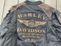 Mens harley davidson jacket polyester 2x 110 anniversary