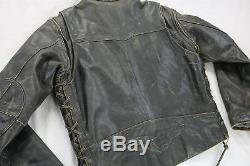 Mens harley davidson leather jacket vest L brown panhead distressed d pocket