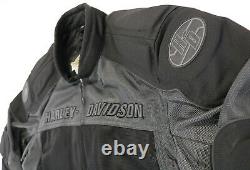 Mens harley davidson mesh jacket M Blade black gray reflective armor skull bar