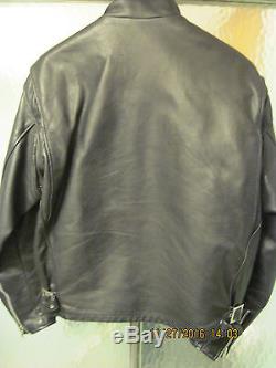 Mens size 42 SCHOTT 141 Black Leather Classic Cafe Racer Motorcycle Jacket