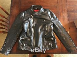 Mens straight to hell marauder real leather jacket sz 46 punk motorcycle