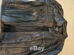 Mens used harley davidson leather jacket large