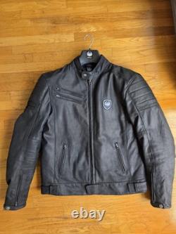 Merlin Alton Black Leather Motorcycle Jacket, Size 44 (US Large)