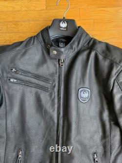Merlin Alton Black Leather Motorcycle Jacket, Size 44 (US Large)