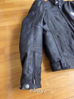 Merlin Alton Black Leather Motorcycle Jacket, Size 44 (US Large)