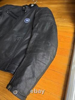 Merlin Alton Black Leather Motorcycle Jacket, Size 44 (US Large)