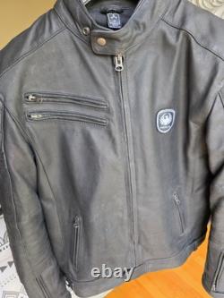 Merlin Alton Black Leather Motorcycle Jacket, Size 44 (US Large)