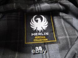 Merlin Heritage Collection Leather Jacket Mens 38 Biker Heavy Motorcycle Lined