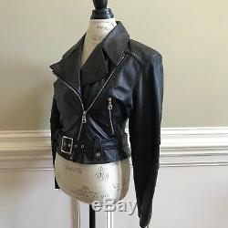 Michael Hoban North Beach Moto Leather Jacket Womens 7 8 Medium Coat Vintage