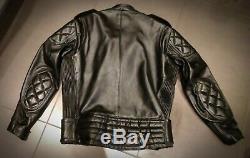 Mike Lewis Leathers Crusader Biker / Motorcycle Jacket Ex Police Surplus 46 BLUF