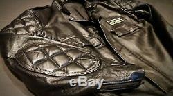 Mike Lewis Leathers Crusader Biker / Motorcycle Jacket Ex Police Surplus 46 BLUF