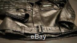 Mike Lewis Leathers Crusader Biker / Motorcycle Jacket Ex Police Surplus 46 BLUF