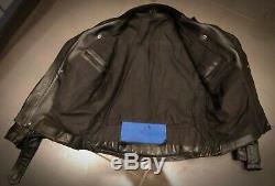 Mike Lewis Leathers Crusader Biker / Motorcycle Jacket Ex Police Surplus 46 BLUF