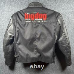 Milwaukee Big Dog Motorcycles Black Leather Riding Jacket Mens Large