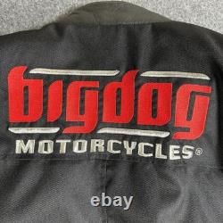 Milwaukee Big Dog Motorcycles Black Leather Riding Jacket Mens Large