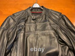 Milwaukee Leather Black Vented Reflective Leather Jacket BADASS & MINT Men's XL