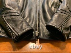 Milwaukee Leather Black Vented Reflective Leather Jacket BADASS & MINT Men's XL