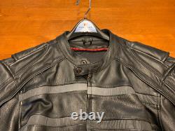 Milwaukee Leather Black Vented Reflective Leather Jacket BADASS & MINT Men's XL