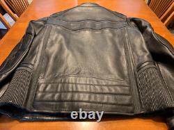 Milwaukee Leather Black Vented Reflective Leather Jacket BADASS & MINT Men's XL