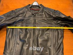 Milwaukee Leather Black Vented Reflective Leather Jacket BADASS & MINT Men's XL