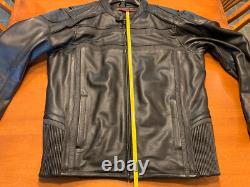Milwaukee Leather Black Vented Reflective Leather Jacket BADASS & MINT Men's XL