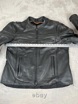 Milwaukee Leather Jacket Mens Size XL Black Sporty Scooter Crossover Motorcycle