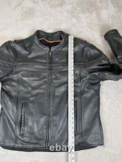 Milwaukee Leather Jacket Mens Size XL Black Sporty Scooter Crossover Motorcycle