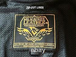 Milwaukee Leather LKM1760 MEDIUM M Men's Black Biker Jacket CCW with Vest Liner