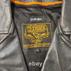 Milwaukee Leather Men's Classic Side LaceMotorcycle Jacket with Zip-Out Liner