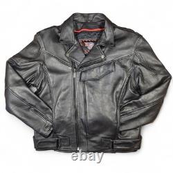 Milwaukee Leather Motorcycle Jacket Large Ventilation Zip Liner Utility Pockets