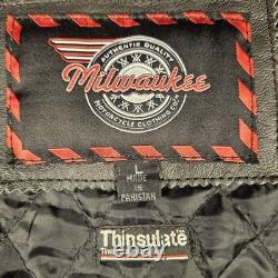 Milwaukee Leather Motorcycle Jacket Large Ventilation Zip Liner Utility Pockets