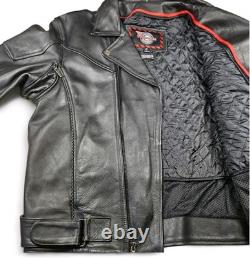 Milwaukee Leather Motorcycle Jacket Large Ventilation Zip Liner Utility Pockets