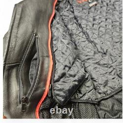 Milwaukee Leather Motorcycle Jacket Large Ventilation Zip Liner Utility Pockets