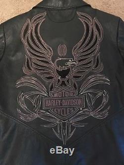 Mint Condition! Women's Harley-Davidson Black Leather Jacket 2W