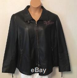 Mint Condition! Women's Harley-Davidson Black Leather Jacket 2W